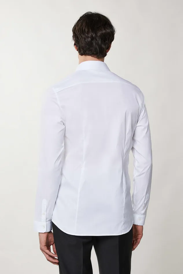 Tops and Shirts Men Patrizia Pepe Cotton Poplin Shirt Bianco Ottico