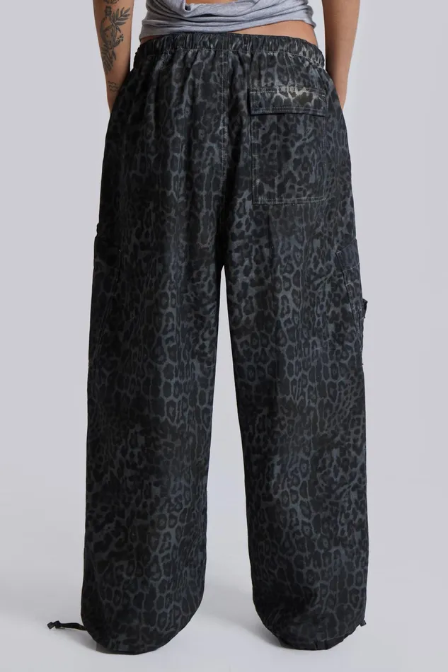 Tops Women Jaded London Charcoal Leopard Parachute Pants