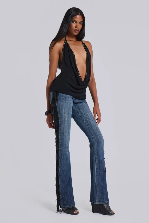 Tops Women Jaded London El Topo Fringe Bootcut Jeans