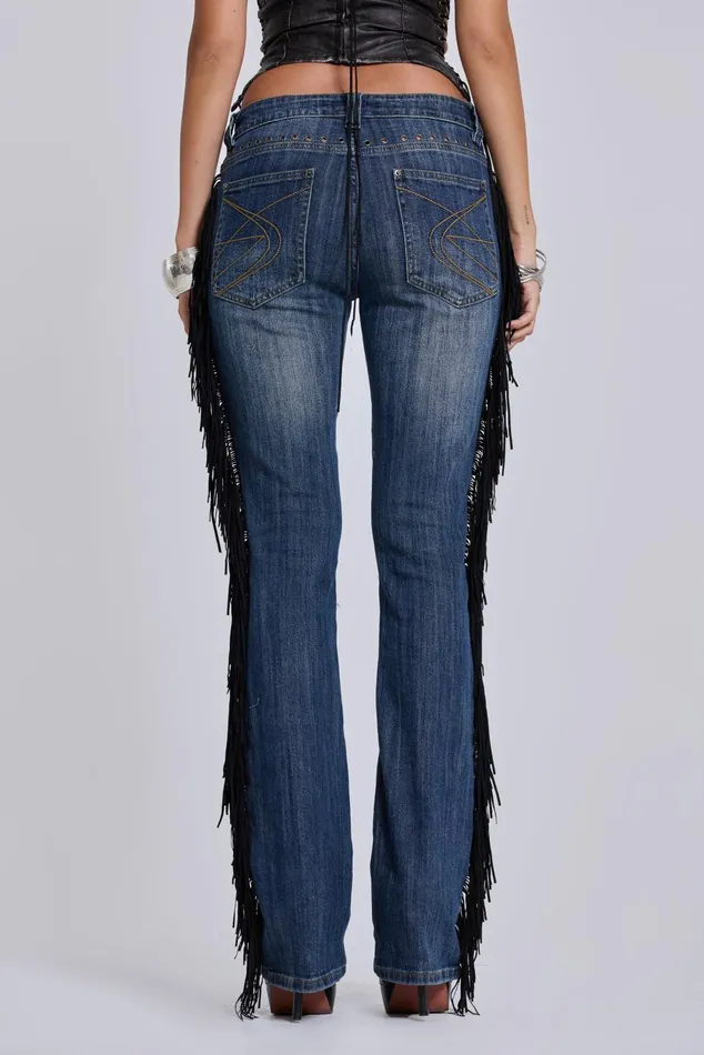 Tops Women Jaded London El Topo Fringe Bootcut Jeans