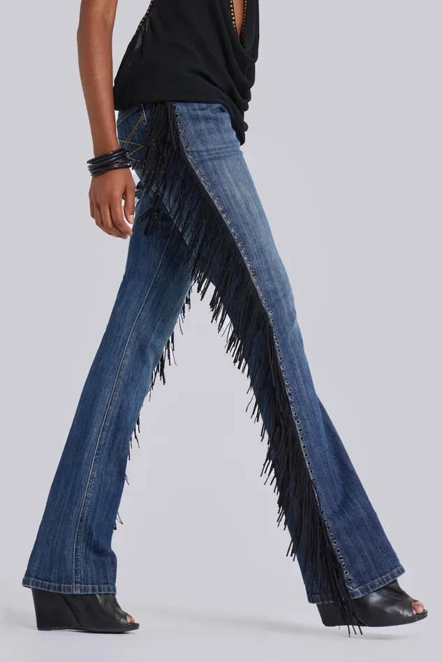 Tops Women Jaded London El Topo Fringe Bootcut Jeans