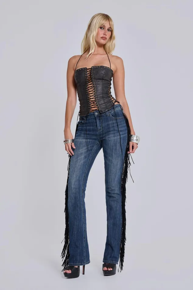 Tops Women Jaded London El Topo Fringe Bootcut Jeans