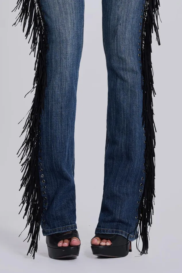 Tops Women Jaded London El Topo Fringe Bootcut Jeans