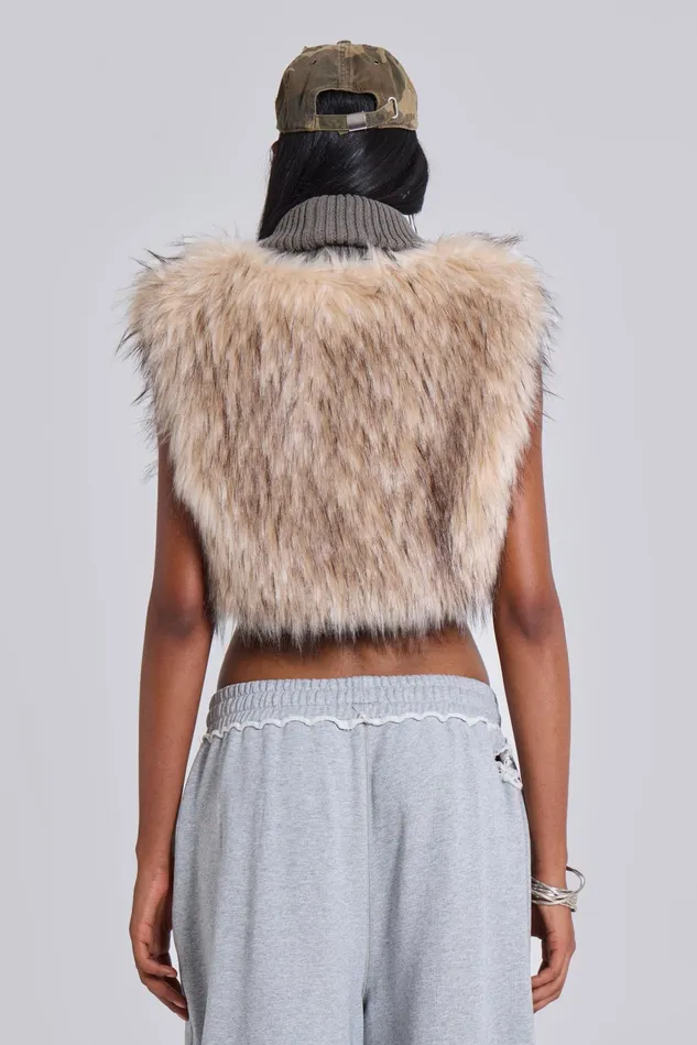 Tops Women Jaded London Meka Faux Fur Knit Shrug