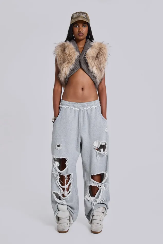 Tops Women Jaded London Meka Faux Fur Knit Shrug
