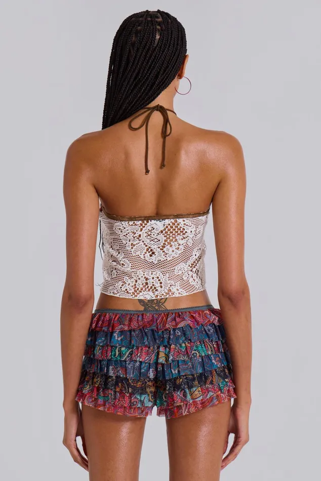 Tops Women Jaded London Paisley Rhea Mesh Bloomer Shorts