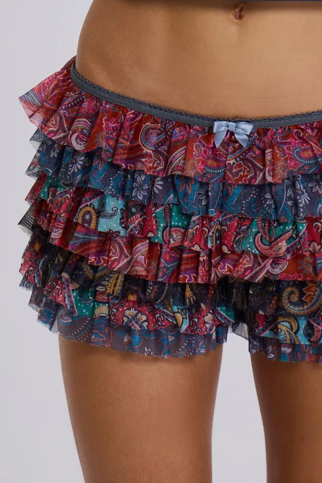 Tops Women Jaded London Paisley Rhea Mesh Bloomer Shorts