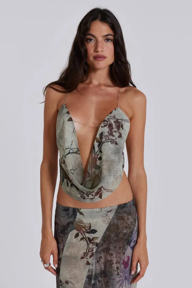 Tops Women Jaded London Shop Asteria Backless Top In Grey