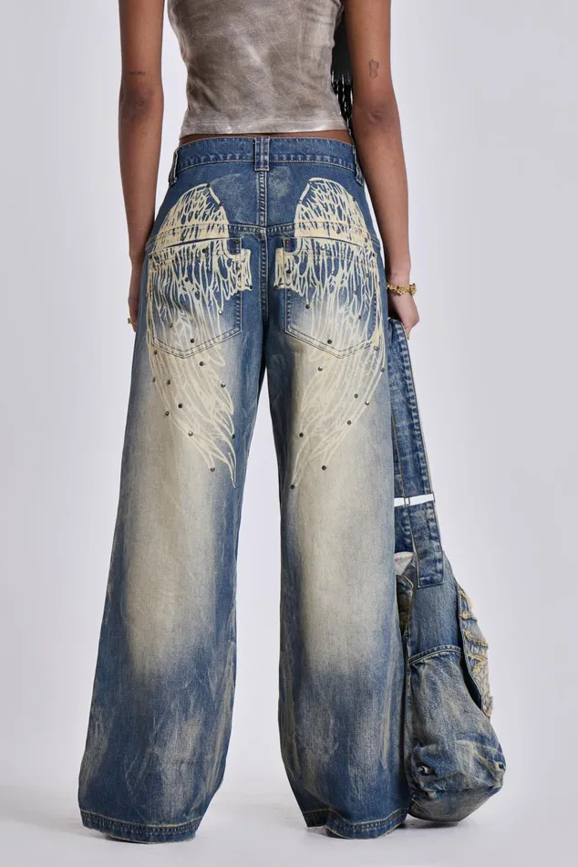 Tops Women Jaded London Shop Blue Ethereal Colossus Jeans