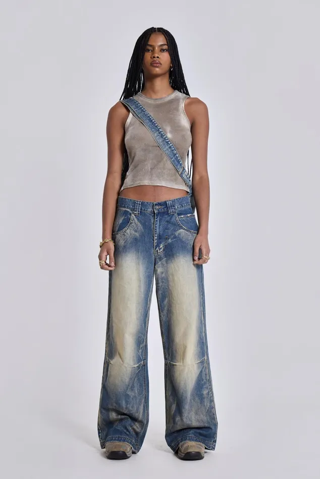 Tops Women Jaded London Shop Blue Ethereal Colossus Jeans