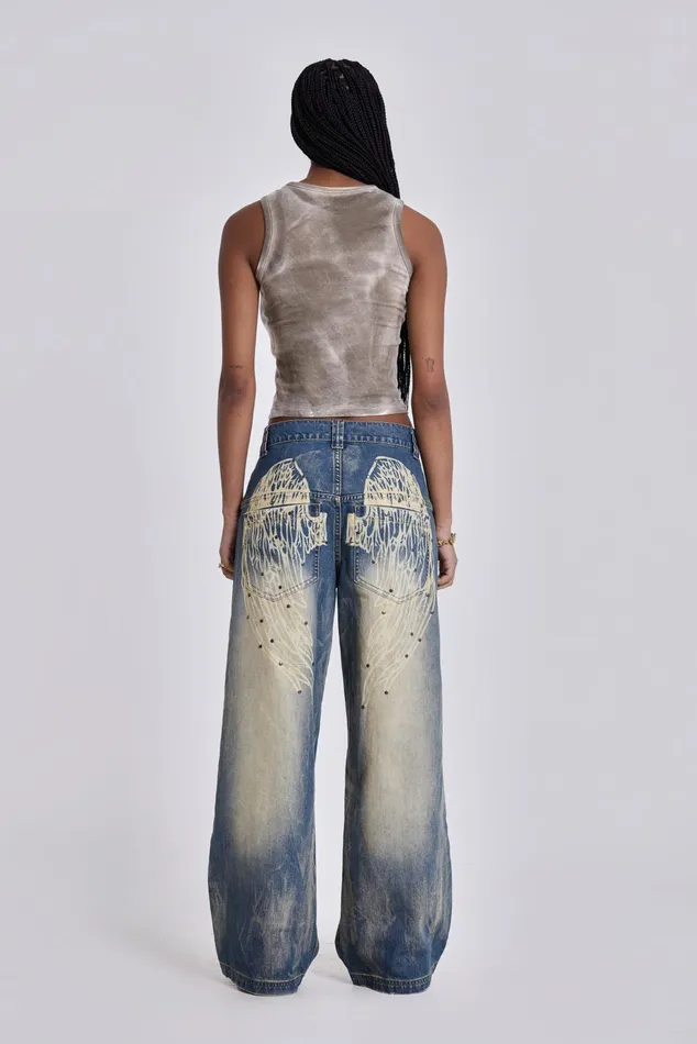 Tops Women Jaded London Shop Blue Ethereal Colossus Jeans
