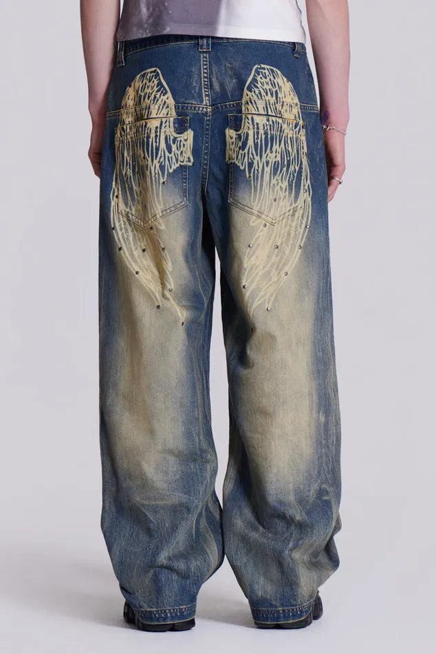 Tops Women Jaded London Shop Blue Ethereal Colossus Jeans