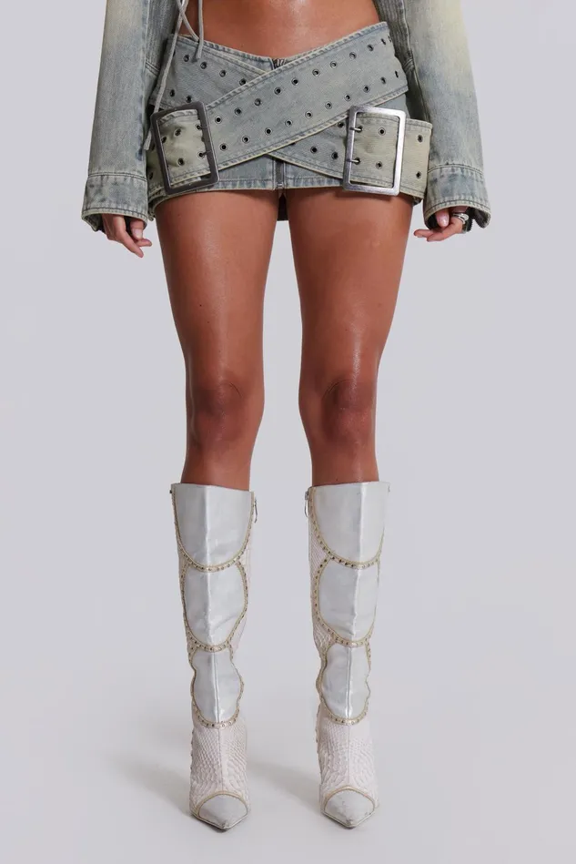 Tops Women Jaded London Shop Denim Assassin Micro Mini Skirt