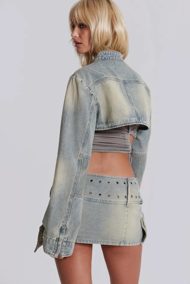 Tops Women Jaded London Shop Denim Assassin Micro Mini Skirt