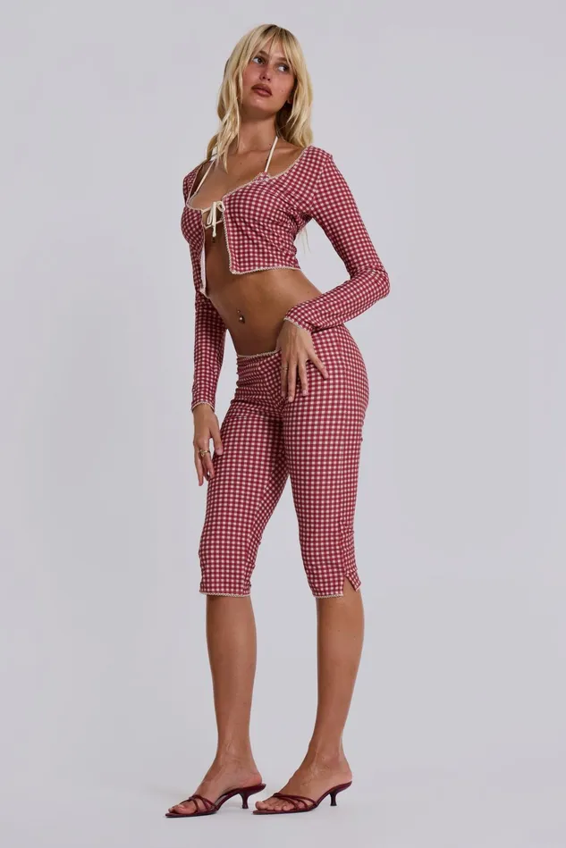 Tops Women Jaded London Shop Freda Gingham Swim Cardigan Top