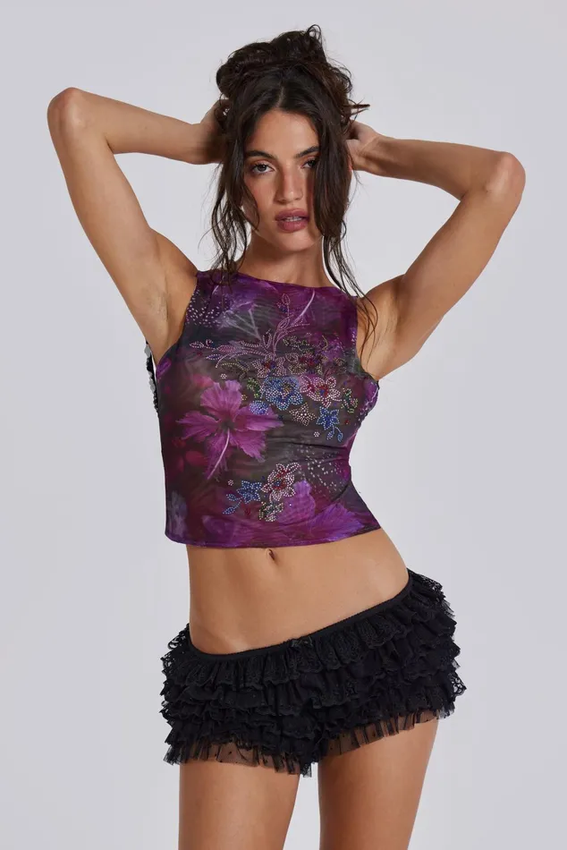 Tops Women Jaded London Shop Hera Backless Diamante Top