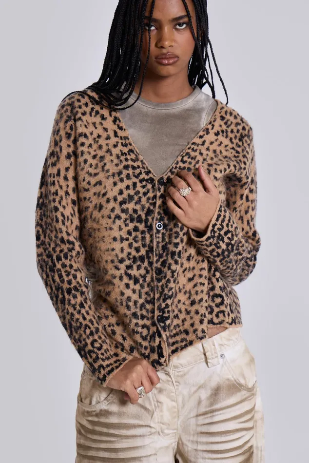 Tops Women Jaded London Shop Leopard Chuck Cardigan