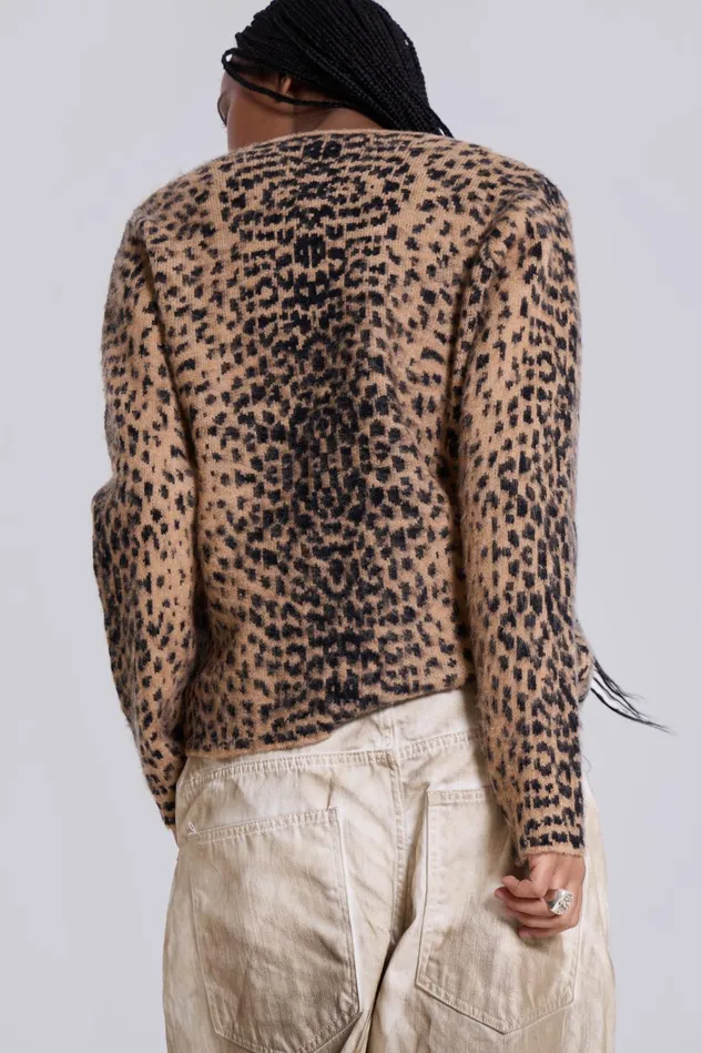 Tops Women Jaded London Shop Leopard Chuck Cardigan