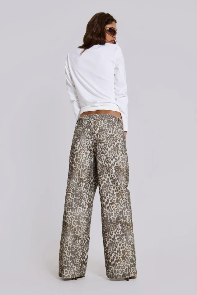 Tops Women Jaded London Shop Leopard Fade Colossus Jeans