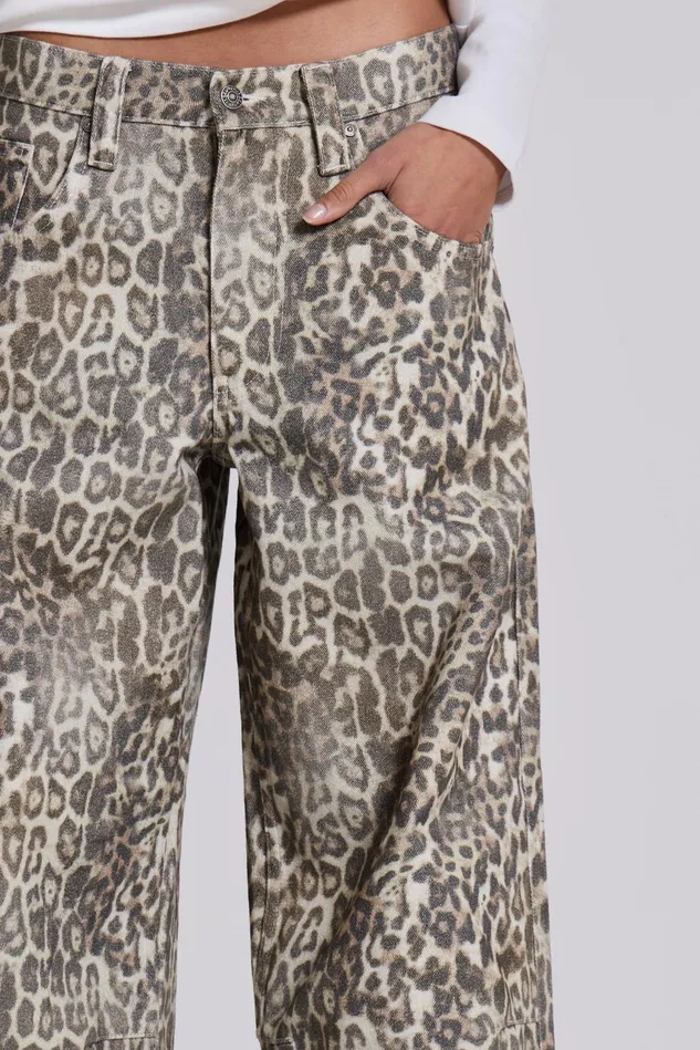 Tops Women Jaded London Shop Leopard Fade Colossus Jeans
