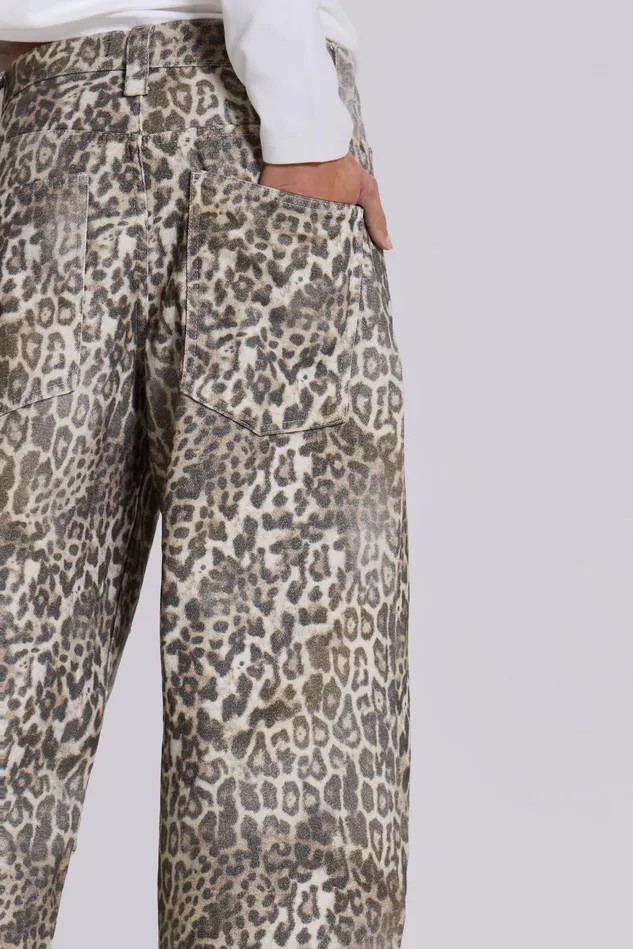 Tops Women Jaded London Shop Leopard Fade Colossus Jeans