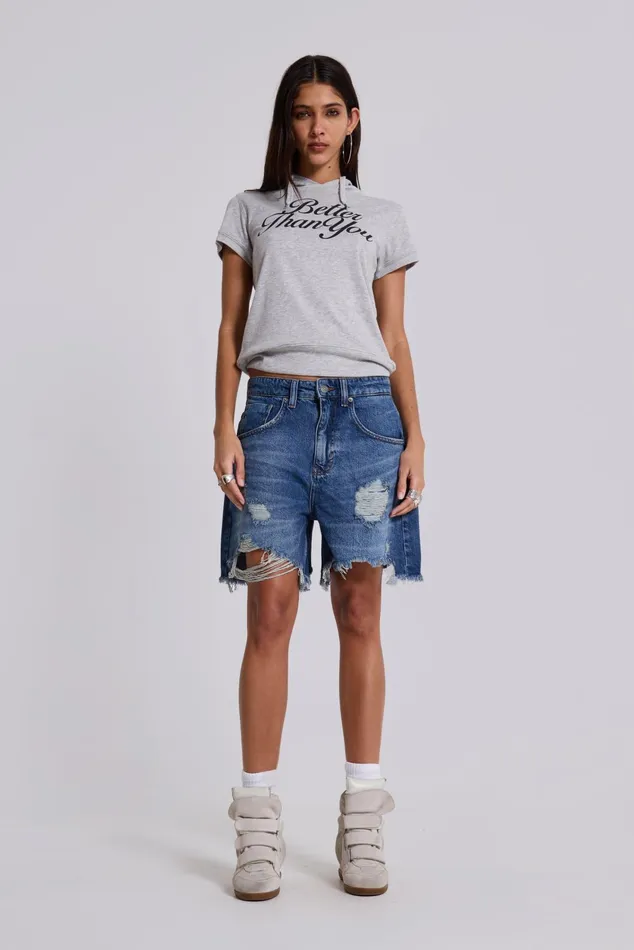 Tops Women Jaded London Shop Mid Blue Revenge Jorts