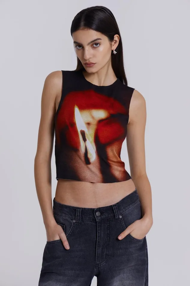 Tops Women Jaded London Shop Motion Slinky Tank Top