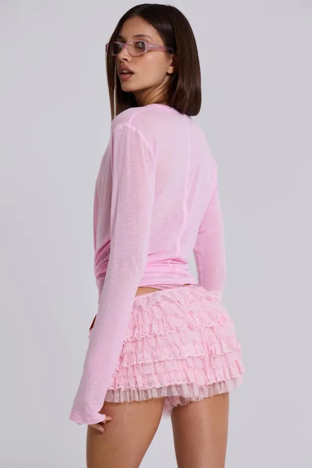 Tops Women Jaded London Shop Pink Rhea Lace Bloomer Shorts