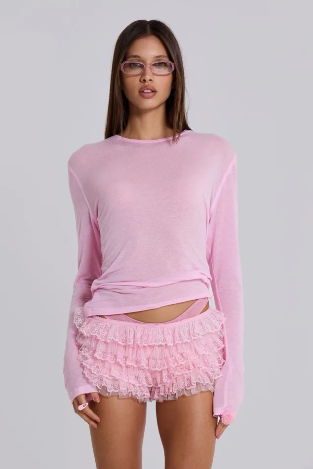 Tops Women Jaded London Shop Pink Rhea Lace Bloomer Shorts