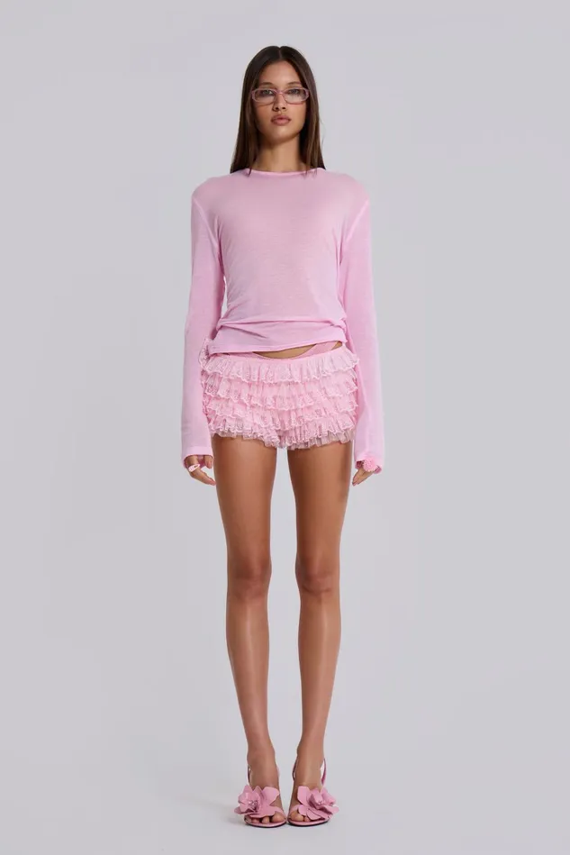 Tops Women Jaded London Shop Pink Rhea Lace Bloomer Shorts