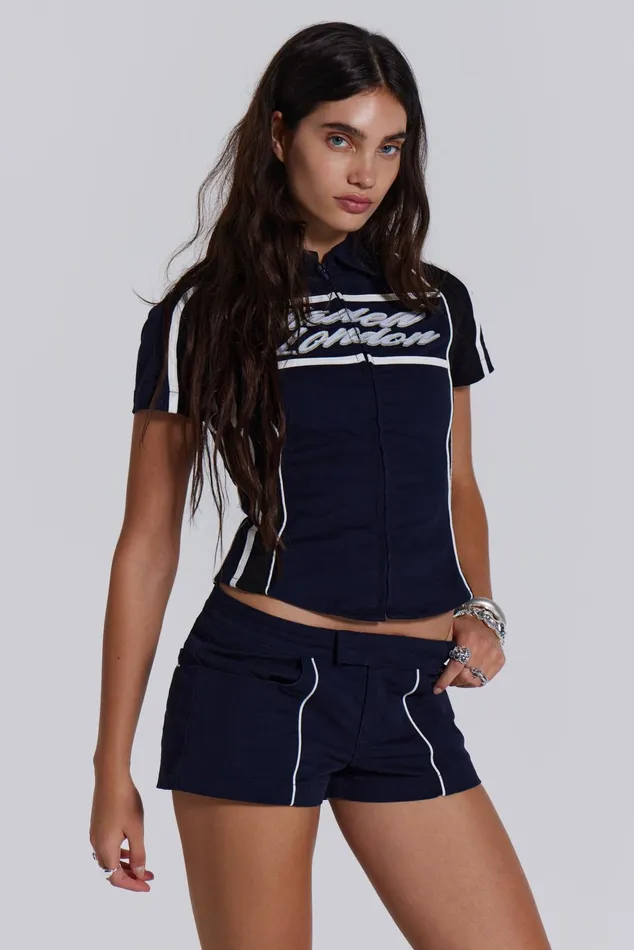 Tops Women Jaded London Shop Racer Team Shirt In Navy