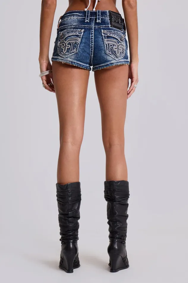 Tops Women Jaded London Shop Rock Revival Denim Mini Shorts