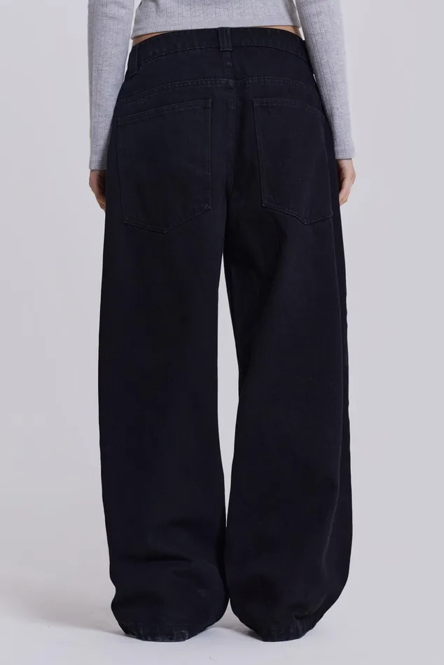 Tops Women Jaded London Shop Solid Black Colossus Jeans