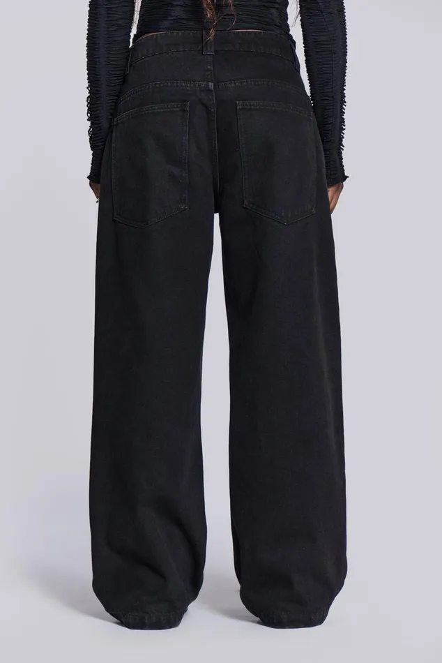 Tops Women Jaded London Shop Solid Black Colossus Jeans