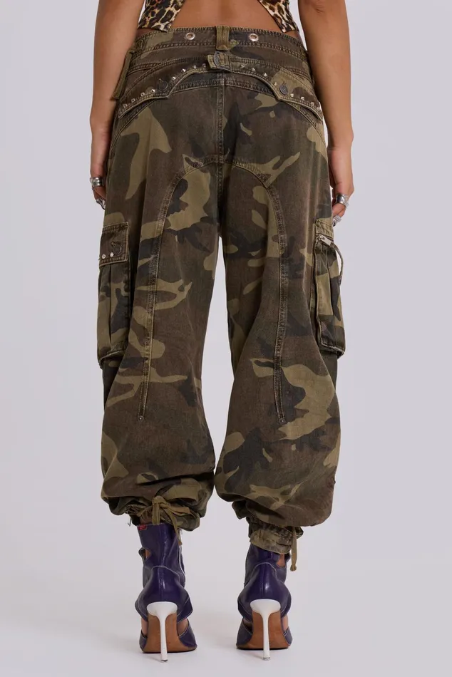 Tops Women Jaded London Shop Trooper Camo Cargo Pant