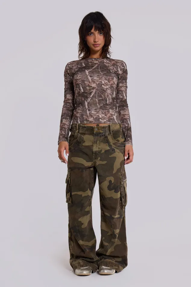 Tops Women Jaded London Shop Trooper Camo Cargo Pant