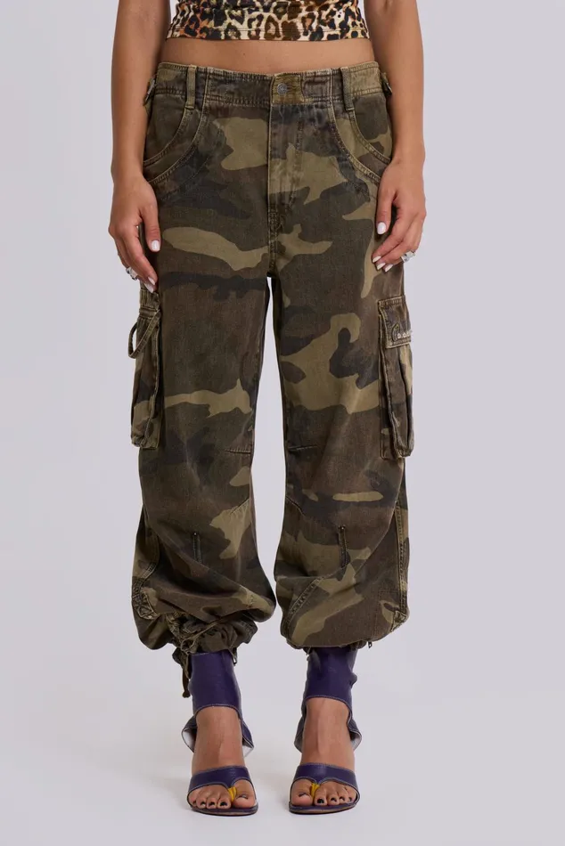 Tops Women Jaded London Shop Trooper Camo Cargo Pant