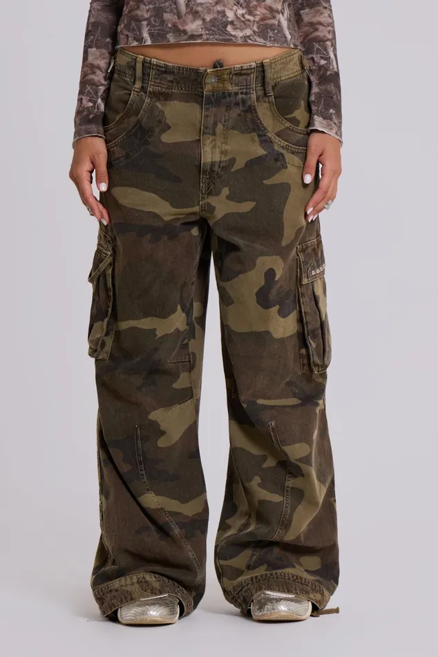 Tops Women Jaded London Shop Trooper Camo Cargo Pant