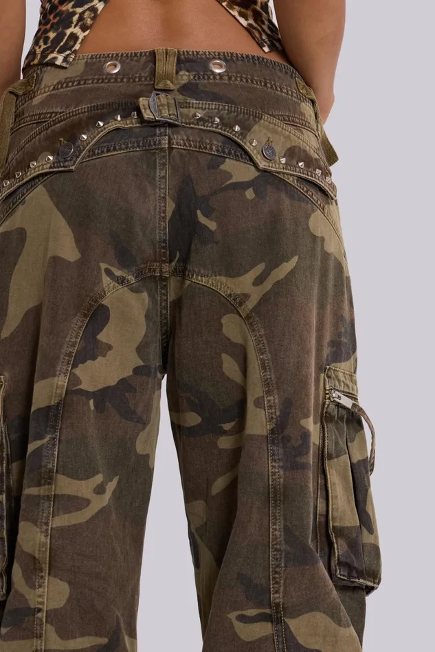 Tops Women Jaded London Shop Trooper Camo Cargo Pant