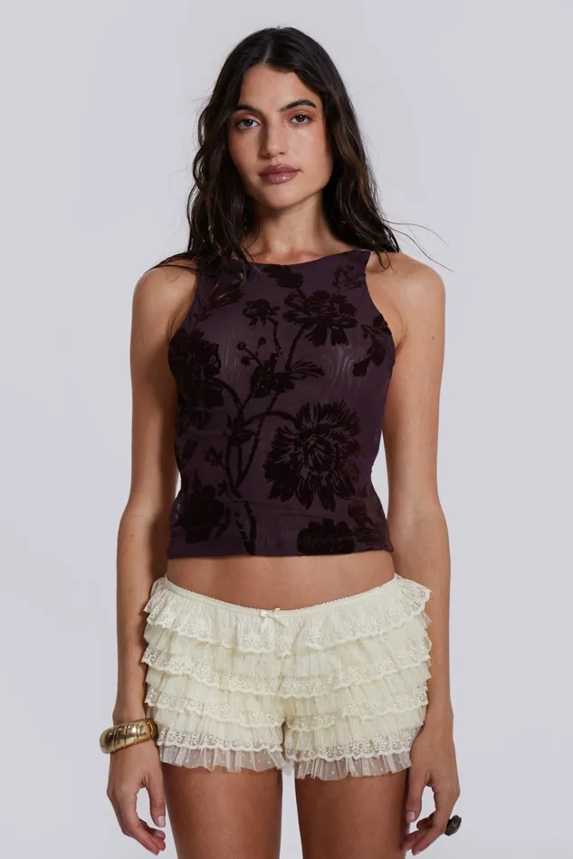 Tops Women Jaded London Shop Vanilla Rhea Lace Bloomer Shorts