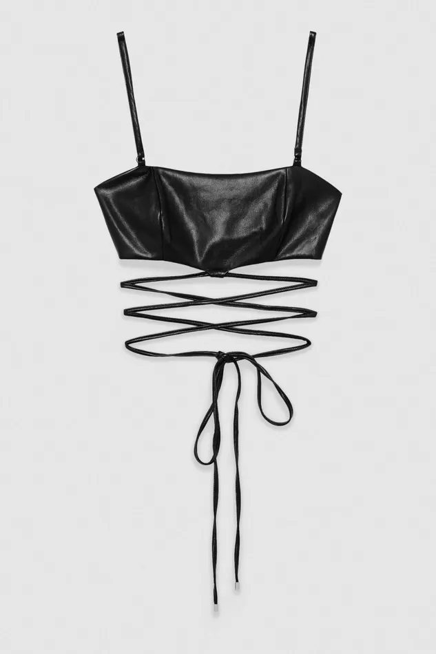 Tops Women Patrizia Pepe Bandeau Bra With Straps Nero