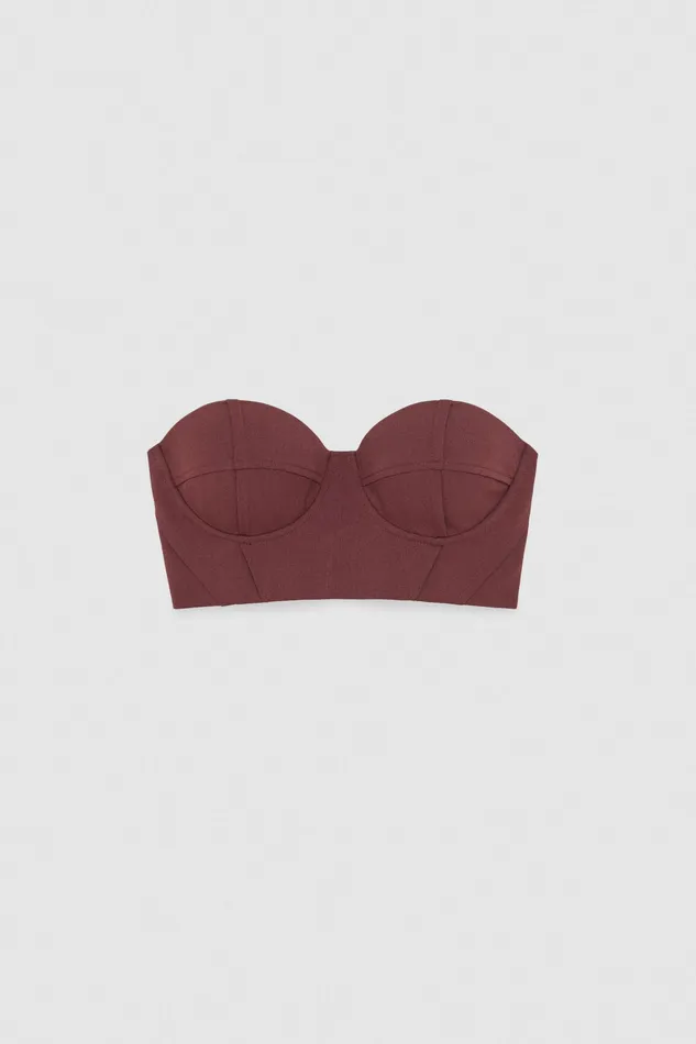Tops Women Patrizia Pepe Essential Wool Crop Top Organic Purple