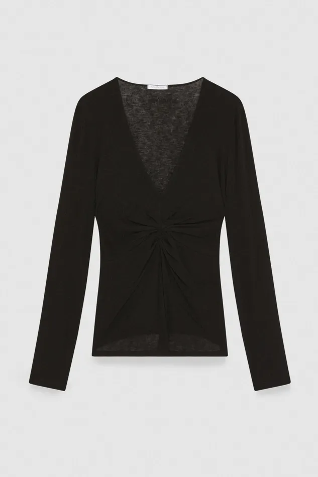 Tops Women Patrizia Pepe LongSleeved Jersey TShirt Nero