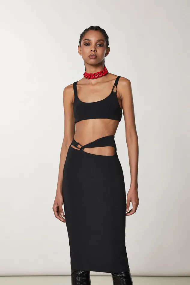 Tops Women Patrizia Pepe Slim Crepe Bra Nero