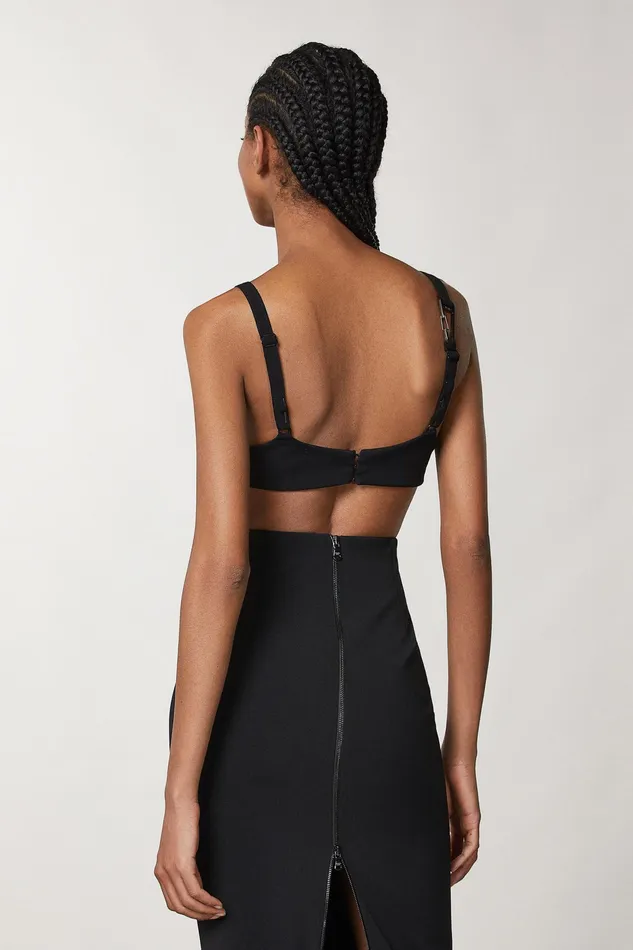 Tops Women Patrizia Pepe Slim Crepe Bra Nero