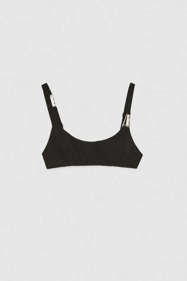 Tops Women Patrizia Pepe Slim Crepe Bra Nero