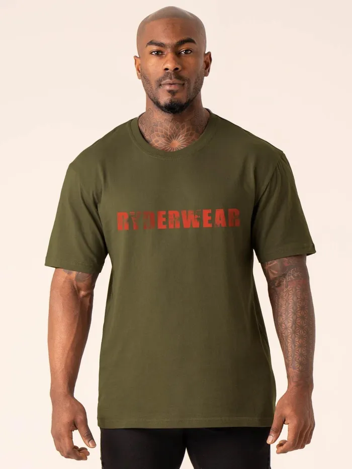 Training TShirt 8211 Olive Men Ryderwear Tops