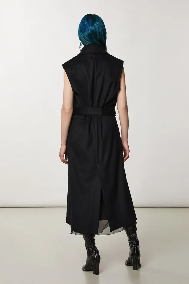 Trench Coats Women Patrizia Pepe DoubleBreasted Sleeveless Gilet Nero