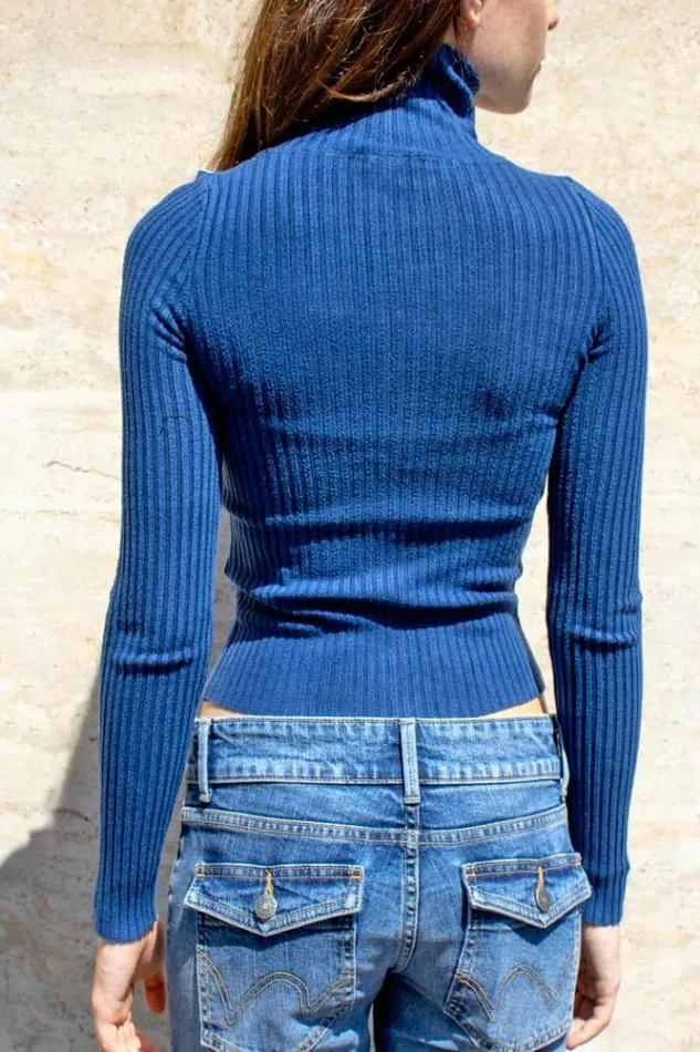 Turtleneck Cardigan Women Subdued Sweaters