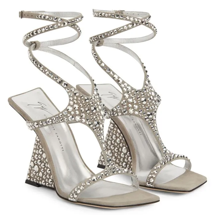 Tutankamon Crystal Silver Women Giuseppe Zanotti Sandals